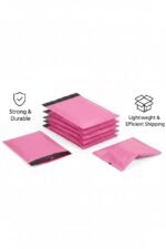 Plastic Carrier Bags – Eco Friendly – Light Pink – Small 10″ x 12″ + 4″ palletwraps - Image 2