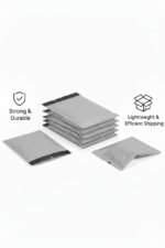 Plastic Carrier Bags – Eco Friendly – Silver – Small 10″ x 12″ + 4″ palletwraps - Image 2