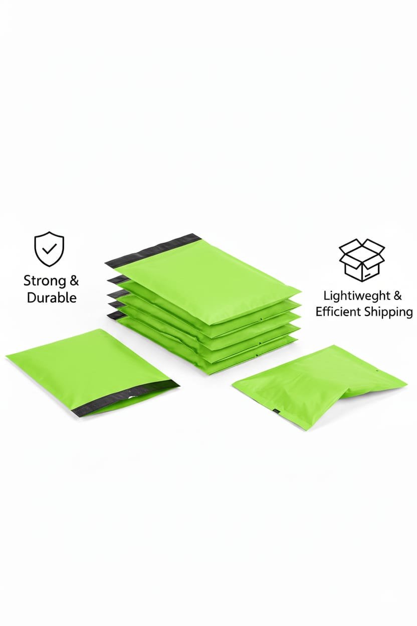 WhatsApp Image 2025-10-03 at 7.54.55 PM (1) Neon Green Postage Bags – Eco-Friendly Mailing and Packaging Bags for Clothes and Parcels (17" x 22" / 430mm x 560mm) palletwraps - Image 2