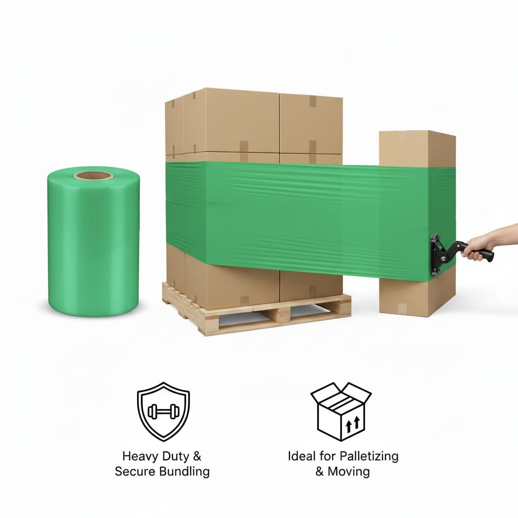 WhatsApp Image 2025-10-10 at 10.30.33 AM Green Stretch Film 400mm x 250m 23mu – Extended Core (1 Roll) – palletwraps - Image 2