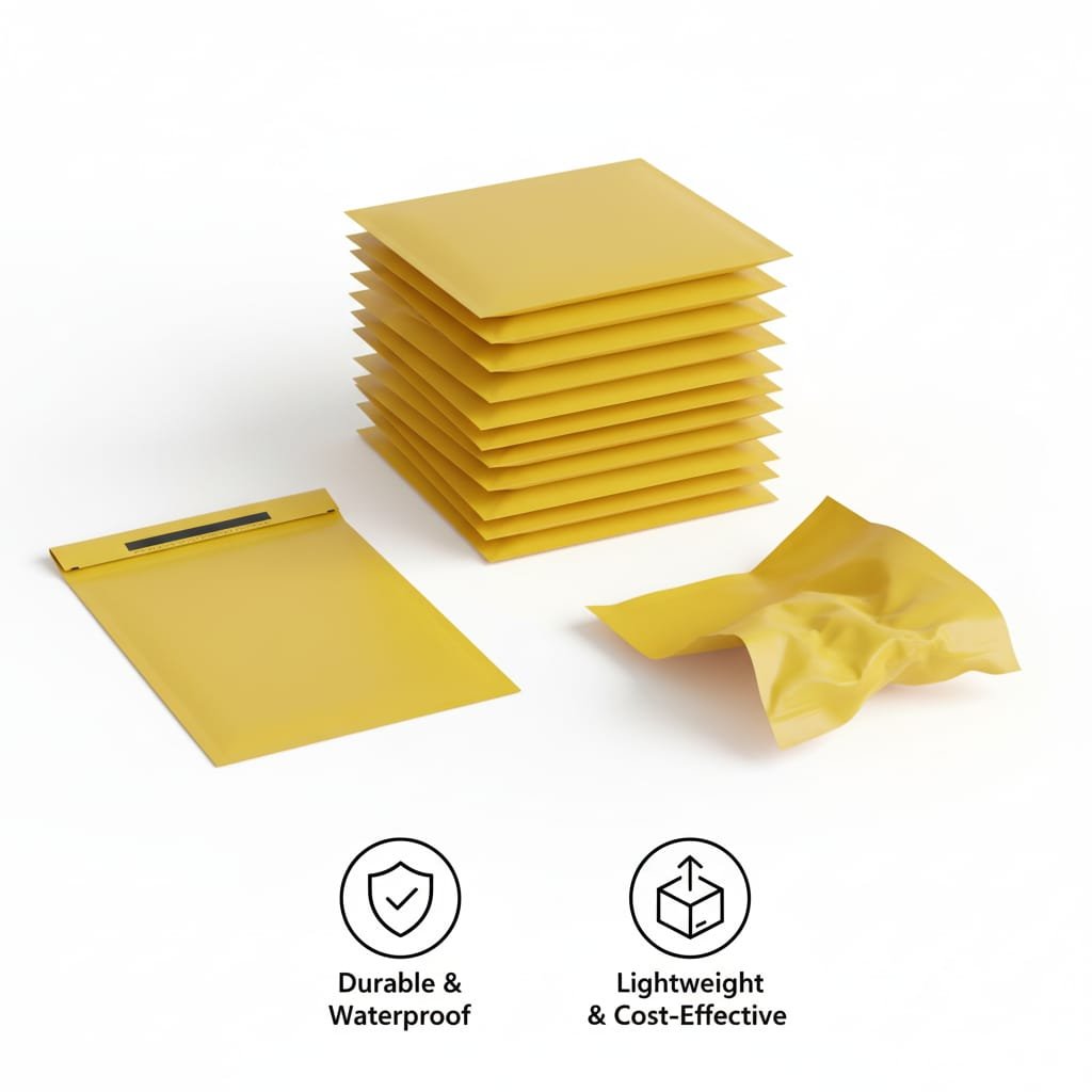 WhatsApp Image 2025-10-10 at 5.34.57 PM Yellow Postage Bags – Eco-Friendly Mailing and Packaging Bags for Clothes and Parcels (6.5" x 9" / 165mm x 230mm) palletwraps - Image 2