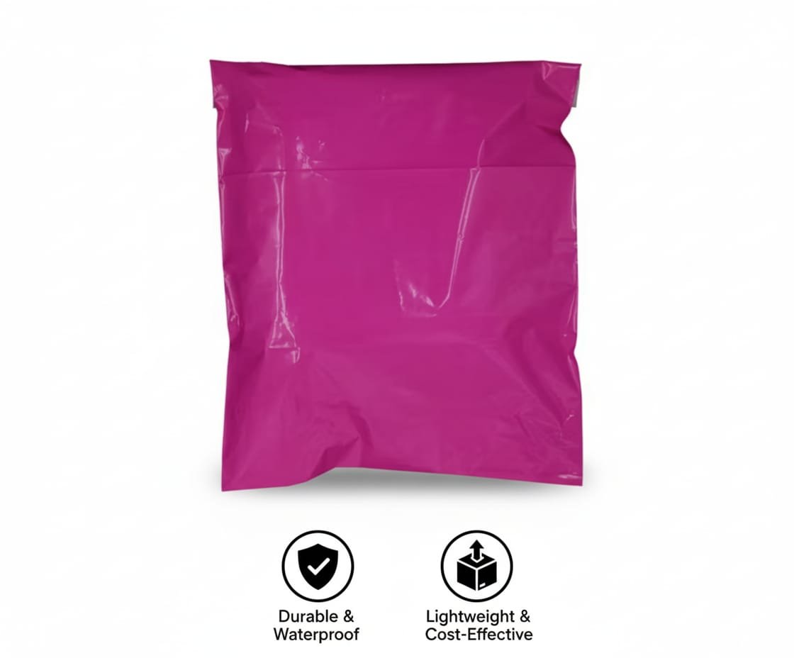 WhatsApp Image 2025-10-10 at 6.29.41 PM Plastic Carrier Bags – Eco Friendly – Dark Pink – Small 10″ x 12″ + 4″ palletwraps - Image 2