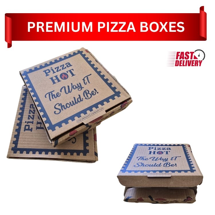 350 PREMIUM PIZZA BOXES BROWN ECO-FRIENDLY STRONG CARDBOARD(PACK OF 50) - Image 2